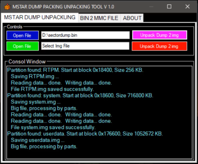 Mstar Dump Unpacker